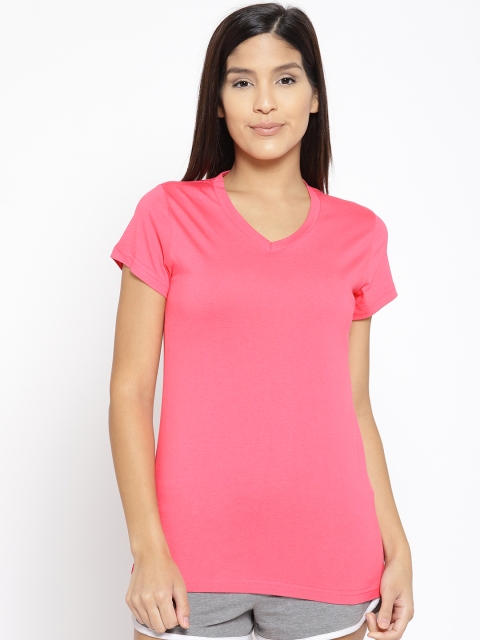 

Kanvin Women Fuchsia Solid Lounge T-shirt MJKSS109C