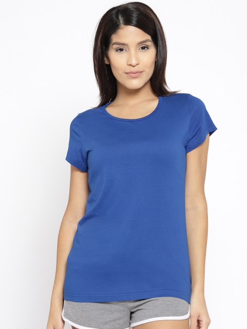 

Kanvin Women Blue Solid Lounge T-shirt MJKSS107K