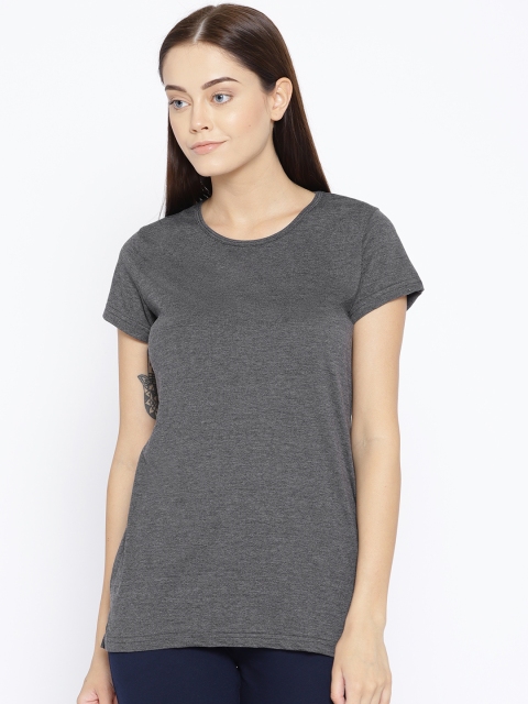 

Kanvin Charcoal Grey Solid Lounge T-shirt MJKSS108L