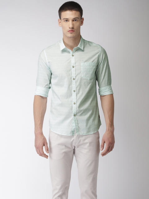 

Flying Machine Men Blue Regular Fit Printed Casual Shirt