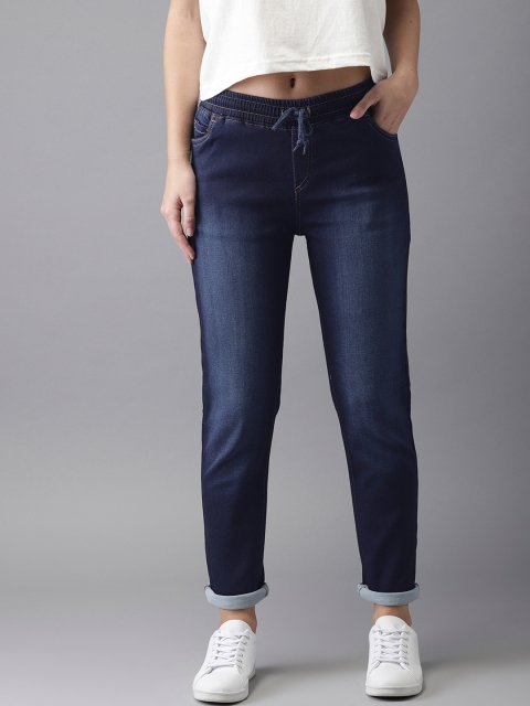 

HERE&NOW Women Blue Regular Fit Mid-Rise Clean Look Stretchable Jeans