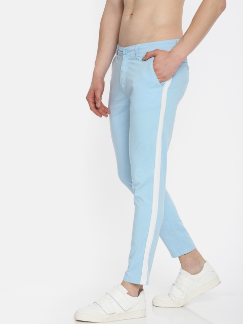

HERE&NOW Men Blue Slim Fit Solid Regular Trousers