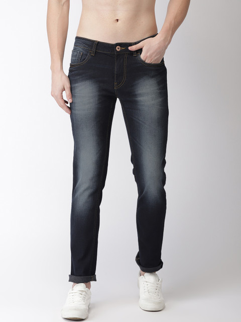 

Flying Machine Men Navy Blue Tapered Fit Mid-Rise Clean Look Stretchable Jeans
