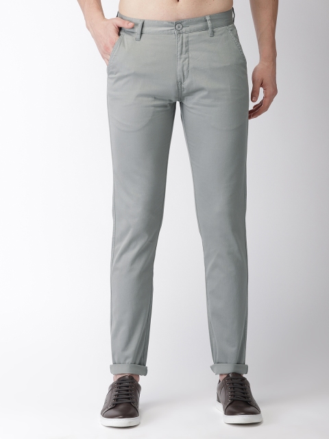 

Flying Machine Men Grey Slim Fit Solid Regular Trousers