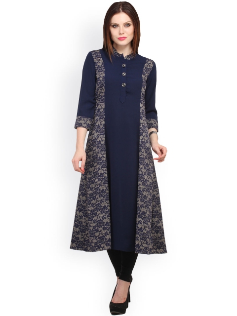 

Cottinfab Blue A-Line Kurta
