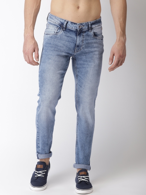 

Flying Machine Men Blue Michael Tapered Fit Mid-Rise Clean Look Stretchable Jeans