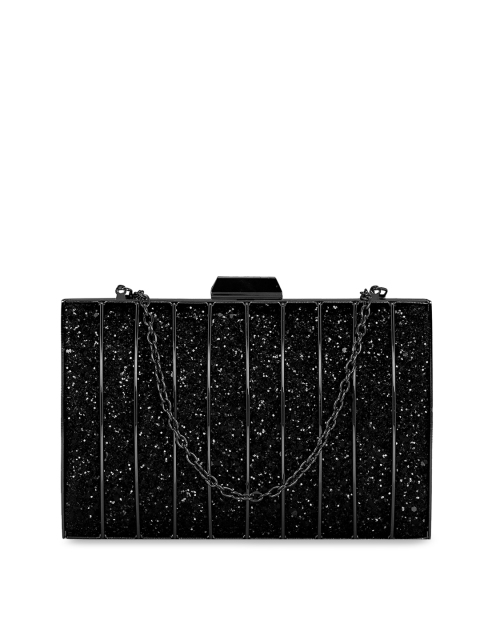 

KLEIO Black Embellished Clutch
