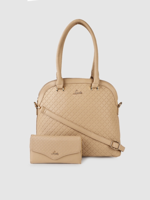 

Lavie Beige Textured Shoulder Bag