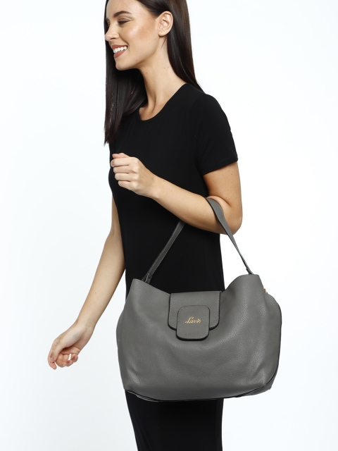 

Lavie Grey Textured Handheld Bag