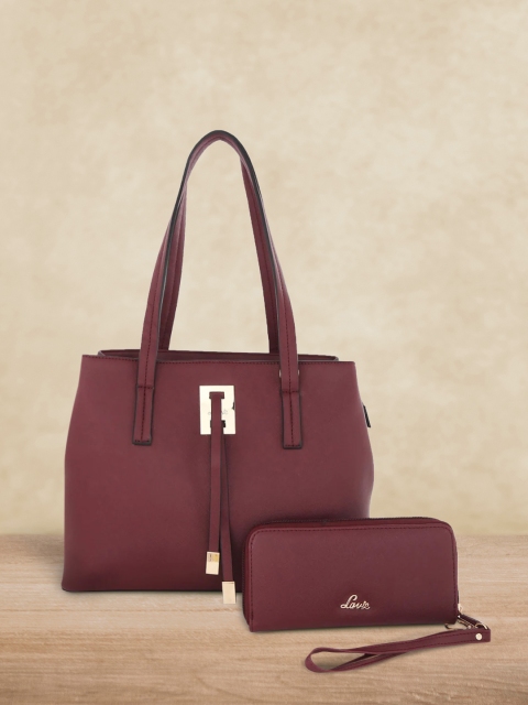 

Lavie Women Set of Burgundy Shoulder Bag & Wallet
