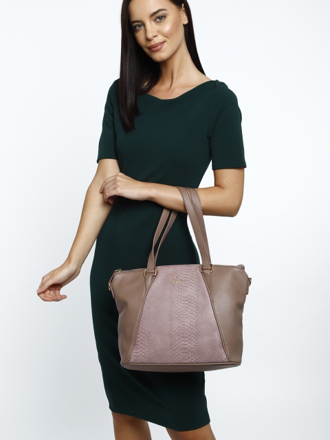 

Lavie Pink & Brown Textured Shoulder Bag