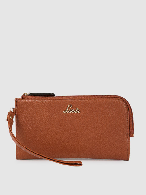 

Lavie Women Tan Brown Solid Two Fold Wallet