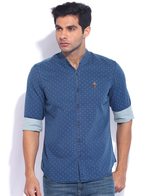 

U.S. Polo Assn. Denim Co. Blue Polka Dot Print Denim Shirt