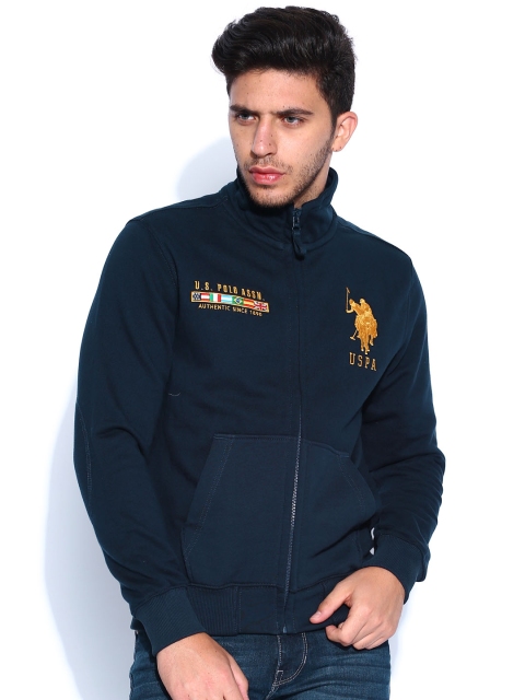 

U.S. Polo Assn. Men Navy Blue Embroidered Detail Sweatshirt