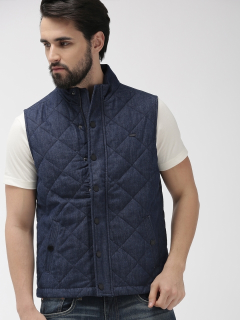 

Arrow Sport Men Navy Blue Solid Quilted Jacket