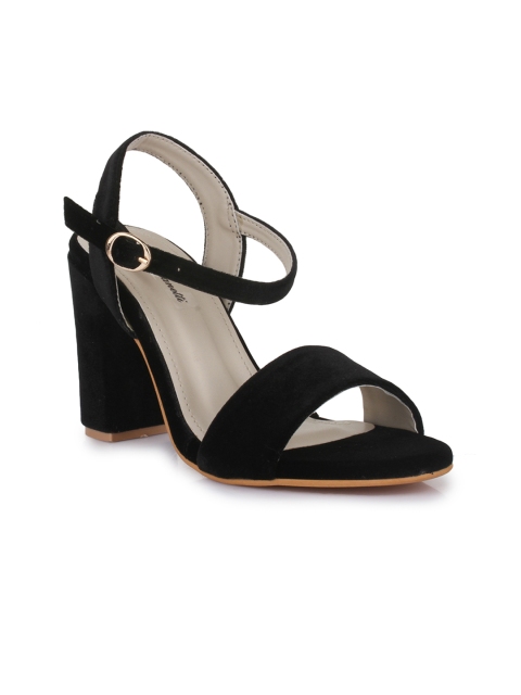 

Bruno Manetti Women Black Solid Suede Heels