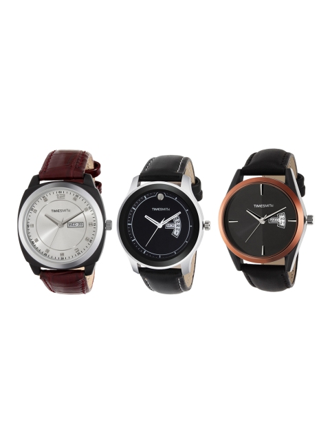 

TIMESMITH Men Set of 3 Analogue Watches TSC-003-004-020, Silver