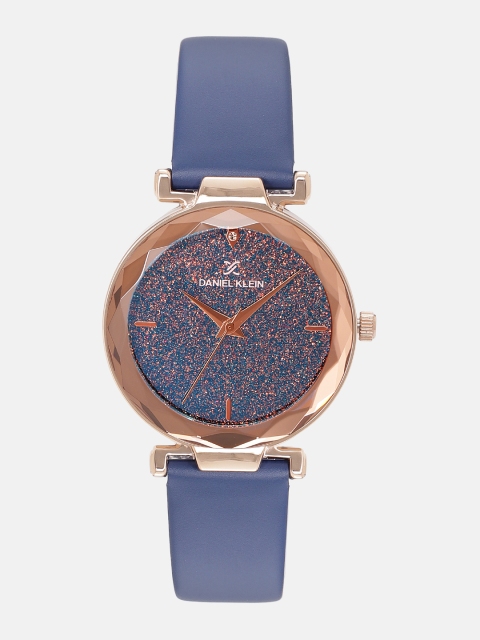 

Daniel Klein Women Rose Gold-Toned & Blue Shimmer Analogue Watch DK12056-6