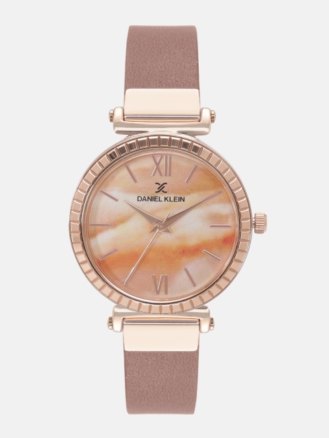 

Daniel Klein Premium Women Orange & Off-White Analogue Watch 12071-2