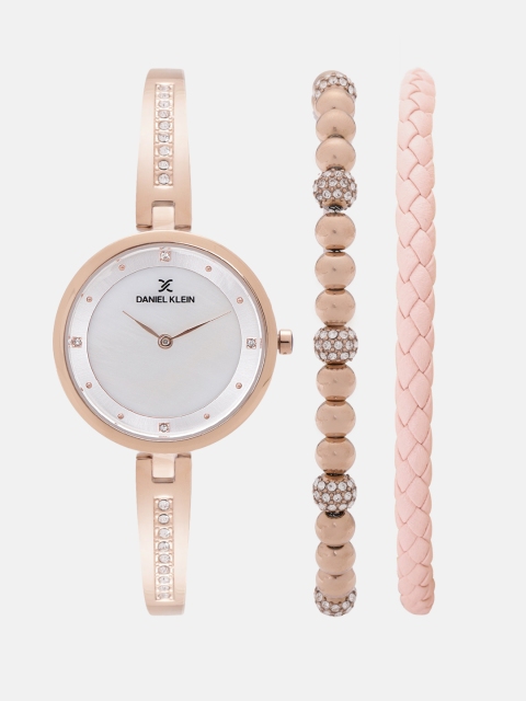 

Daniel Klein Women Rose Gold-Toned Watch Gift Set
