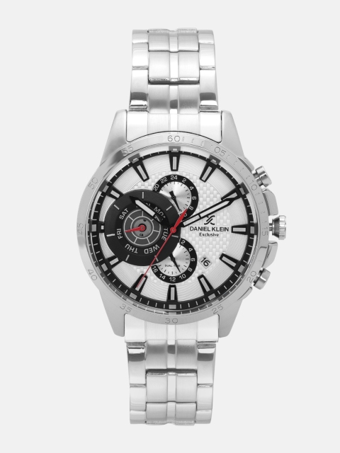

Daniel Klein Men Silver-Toned & Black Textured Analogue Watch DK12126-1