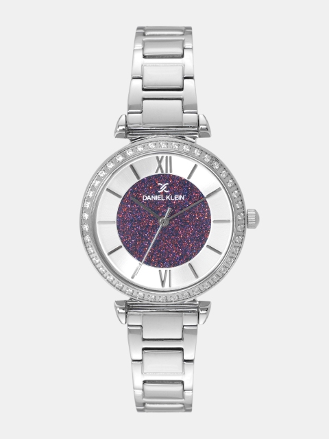 

Daniel Klein Women Silver-Toned & Purple Analogue Watch DK12042-7