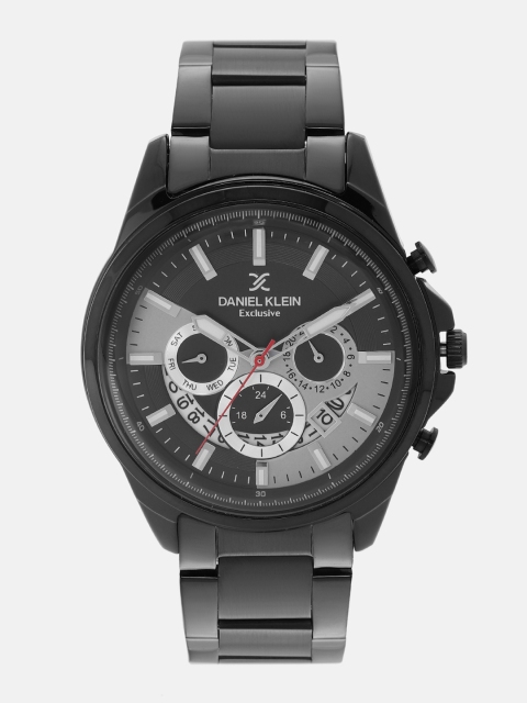 

Daniel Klein Men Black & Grey Colourblocked Analogue Watch DK12110-4