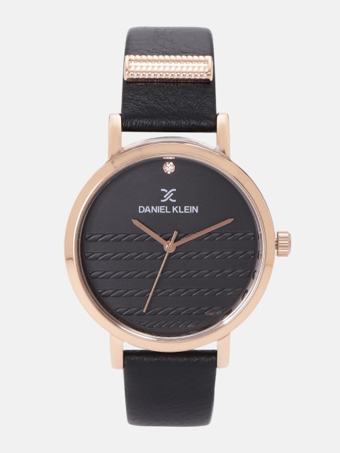 

Daniel Klein Women Blue Textured Analogue Watch DK12054-4, Black
