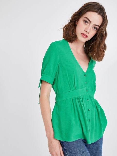 

promod Women Green Solid Top