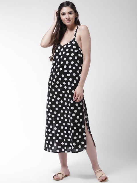

Marks & Spencer Women Black & White Polka Dot Print Midi Cover-Up Dress