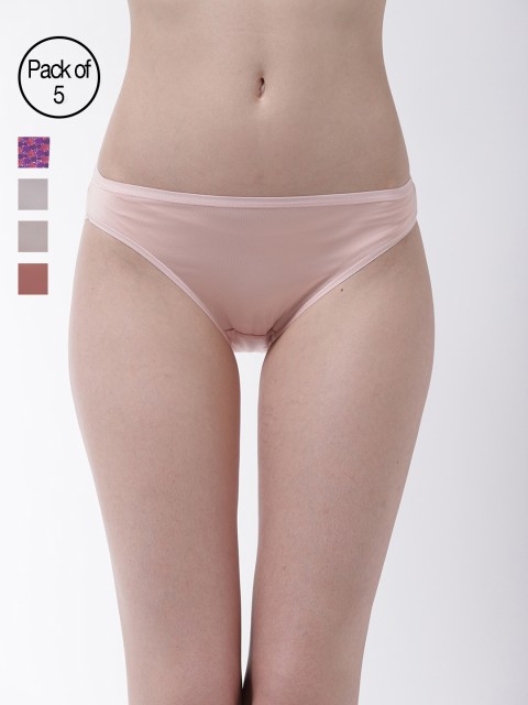 

Marks & Spencer Women Pack of 5 Solid Basic Briefs T614100, Peach