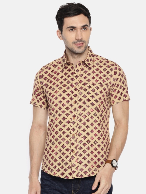 

Anouk Men Beige Regular Fit Printed Casual Shirt