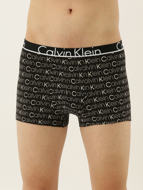 

Calvin Klein Underwear Men Black and Beige Printed Trunks
