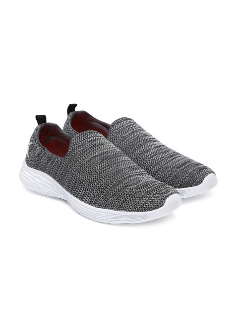 

Carlton London Men Grey & White Slip-On Sneakers