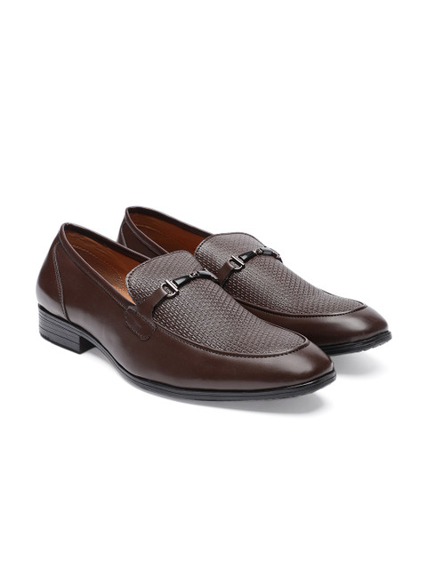 

Carlton London Men Brown Textured Formal Slip-Ons