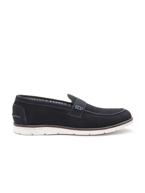 

Carlton London Men Navy Blue Suede Leather Slip-On Sneakers
