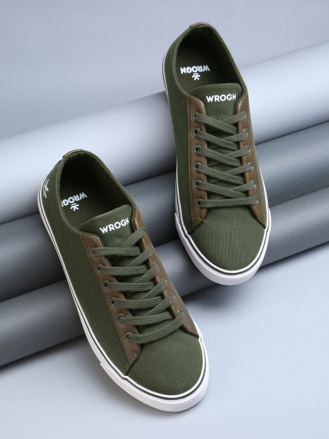 

WROGN Men Olive Green Sneakers