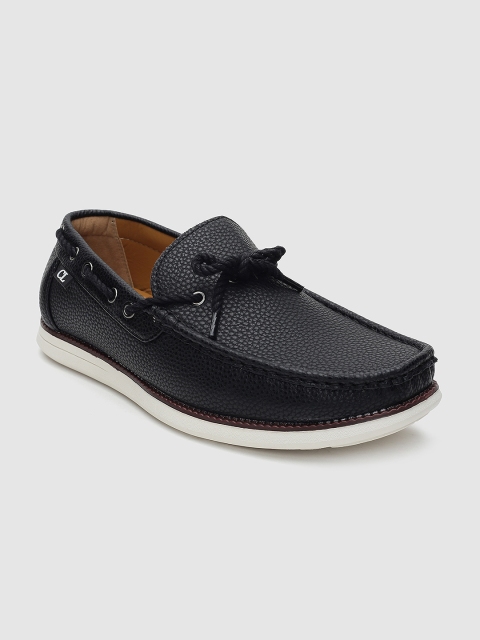 

Carlton London Men Black Boat Shoes