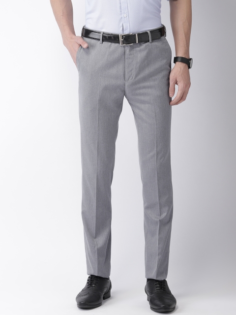 

Arrow Men Grey Solid Formal Trousers