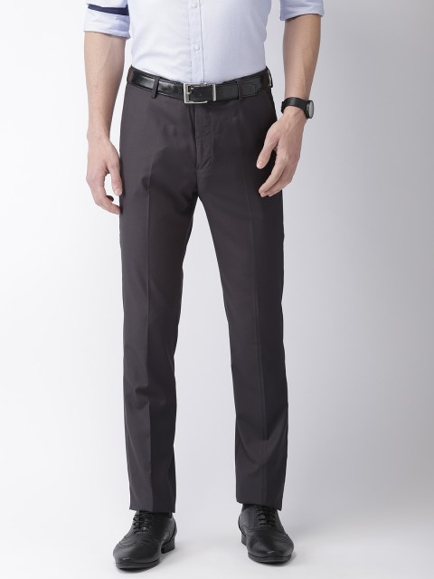 

Arrow Men Grey Solid Formal Trousers