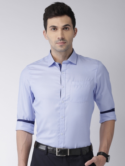 

Arrow Men Blue Self Design Casual Shirt