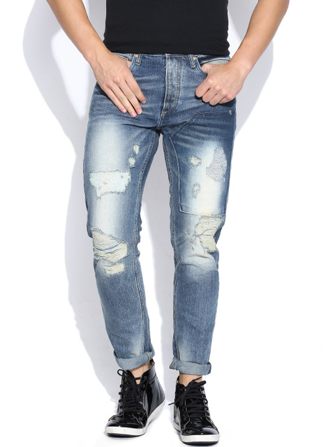 

Jack & Jones Blue Distressed Erik Anti Fit Jeans
