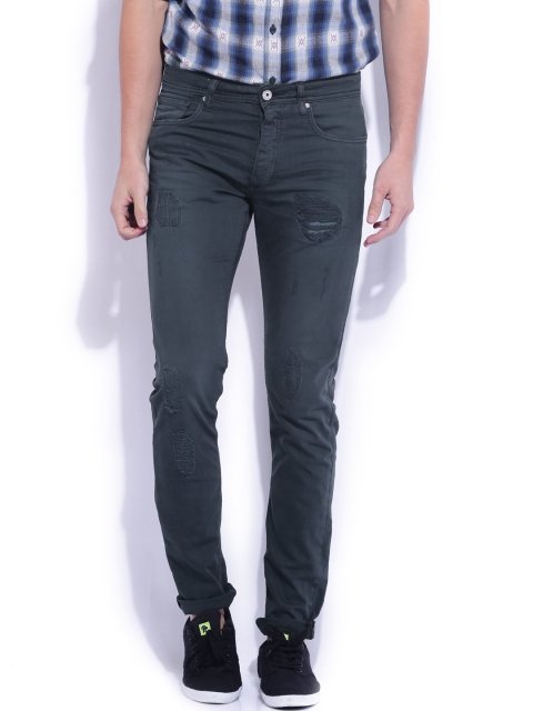 

Jack & Jones Navy Low-Rise Glenn Slim Stretchable Jeans, Navy blue