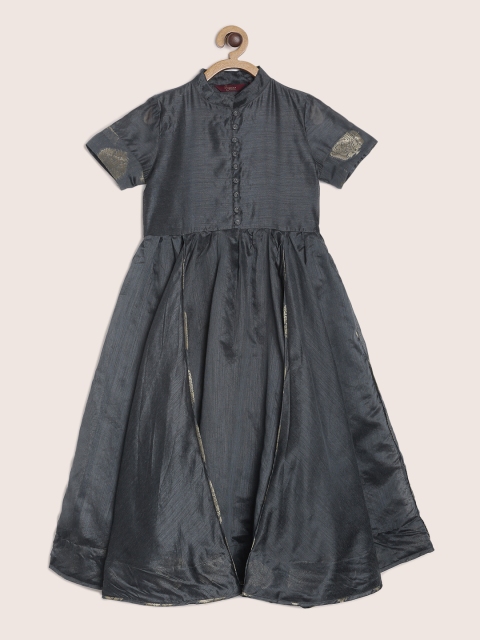 

Sangria Girls Charcoal Grey Solid Fit and Flare Dress