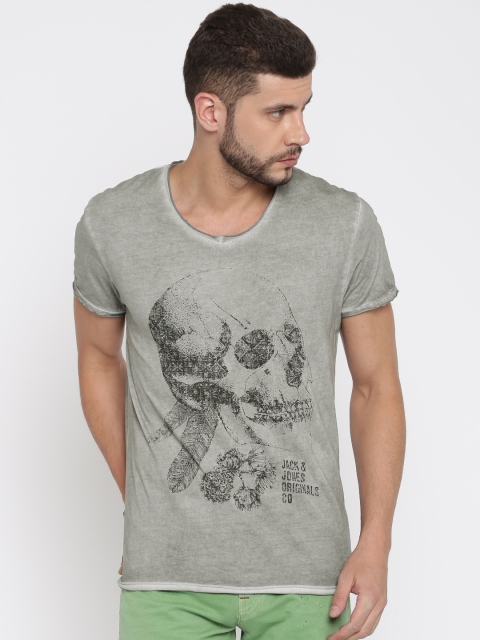 

Jack & Jones Grey Melange Printed T-shirt