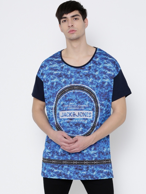 

Jack & Jones Blue Printed Perforated T-shirt