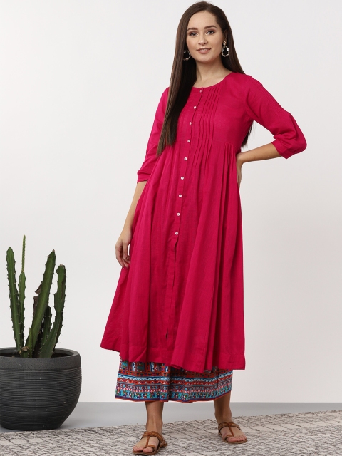 

Sangria Women Pink & Blue Solid Kurta with Palazzos