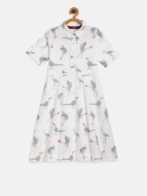 

Sangria Girls Off-White Printed Shirt Dress