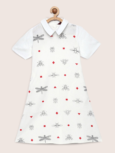 

Sangria Girls Off-White Printed Dress
