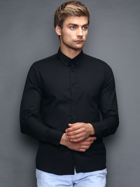 

SELECTED Black Slim Zero Globe Smart Casual Shirt